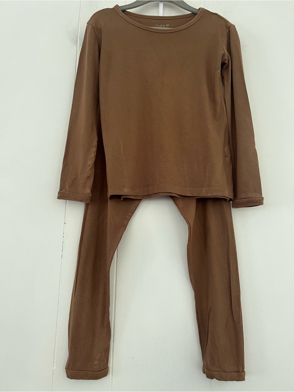 Kyte Baby Retired COFFEE 2-pc Long Sleve Pajama Set Size 5 Bamboo